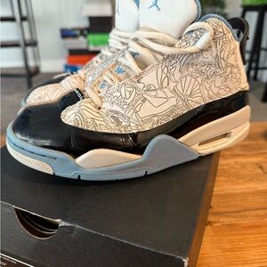 Kids Air Jordan Dub Zero GS Legend Blue Basketball Sneakers Youth Size 4.5